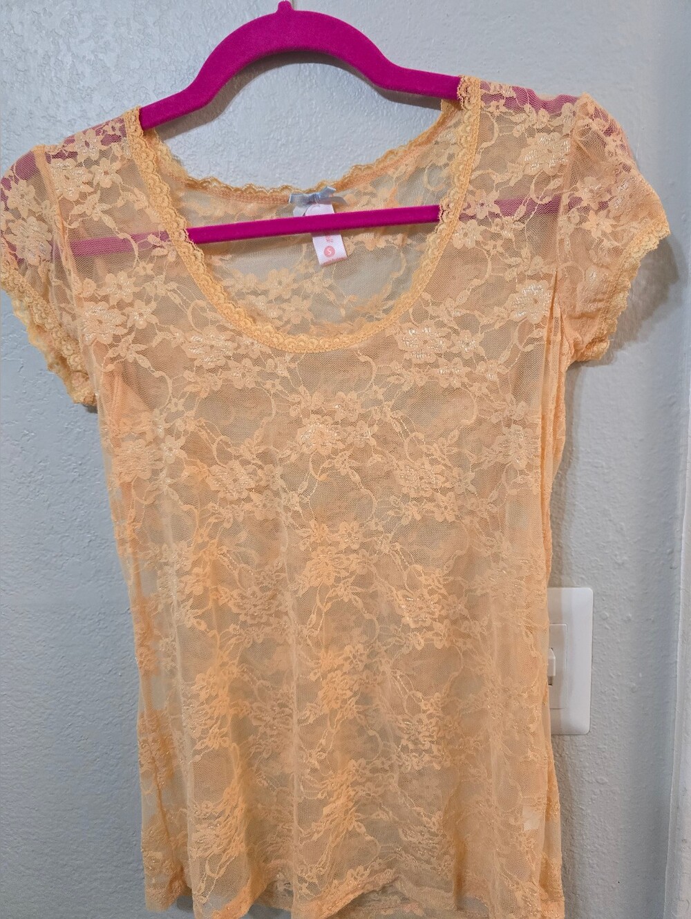 DownEast Peach Lace Scoop Neck Camisole